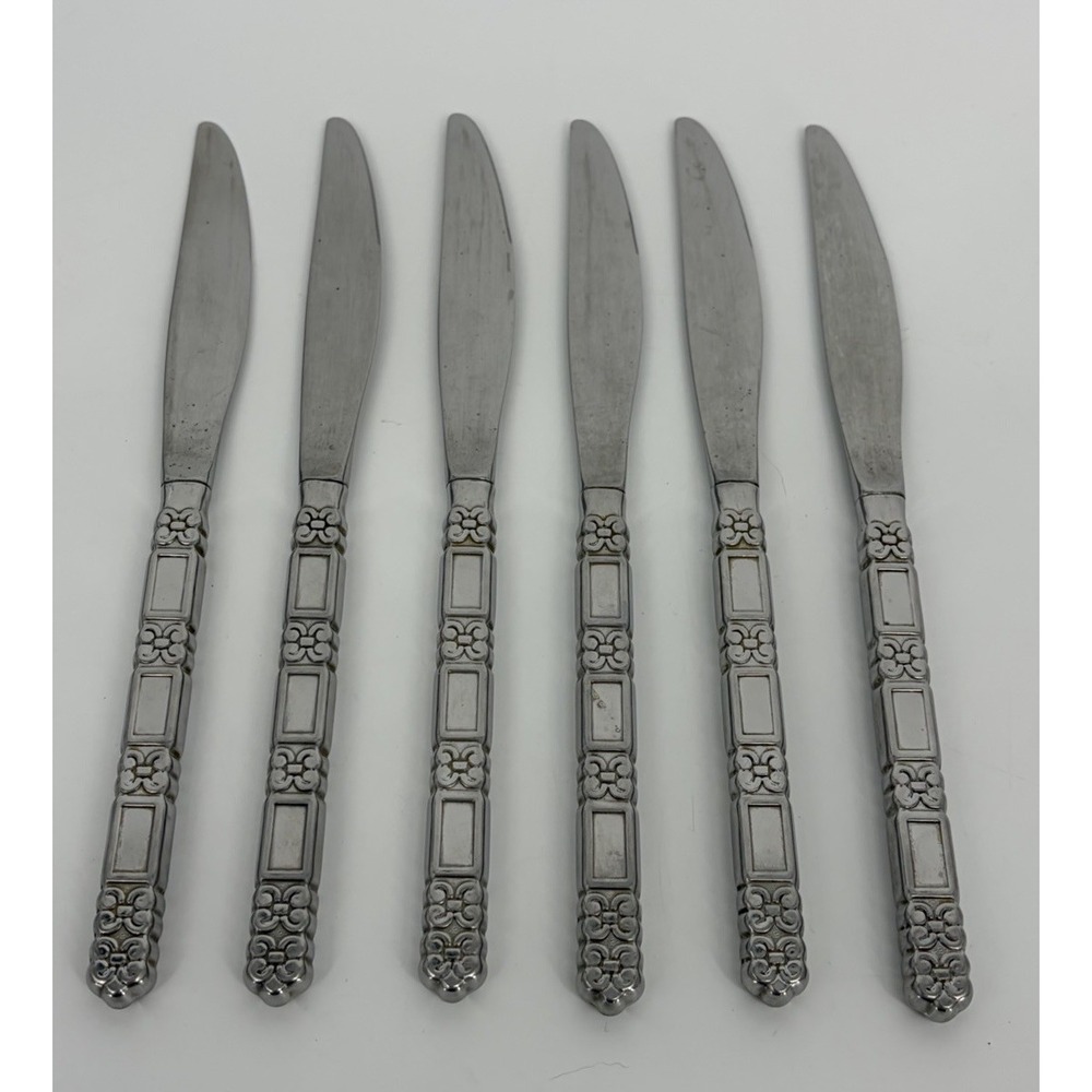 Oneida Community Madrid No Black Accent Stainless Dinner Knives Set of 6